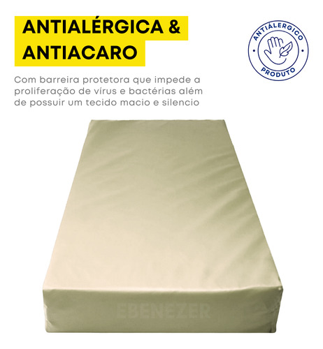Capa Colchão Protetor Impermeável Premium Berço Mini Cama Antialérgico E Silencioso Bege