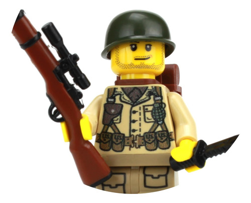 Minifigura Personalizada De Battle Brick Us Army Soldier Ww2
