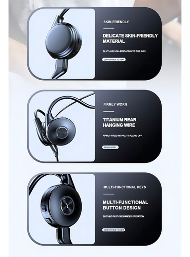 Audífonos Bluetooth Para Conducir Audífonos Deportivos Color Negro