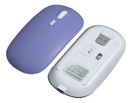 Mouse De Modo Duplo Sem Fio Bluetooth Recarregável Portátil Cor Modelo De Carregamento De Modo Duplo: Roxo