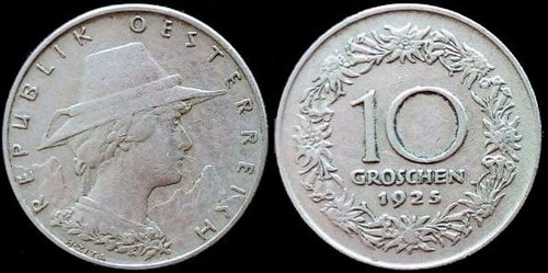 Moneda De Austria 10 Groschen 1925