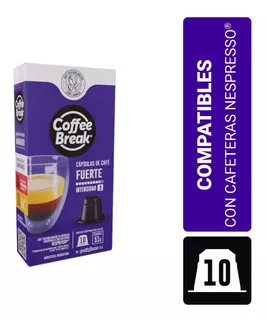 Capsulas Coffee Break Compatibles Nespresso X 10 Unid Fuerte