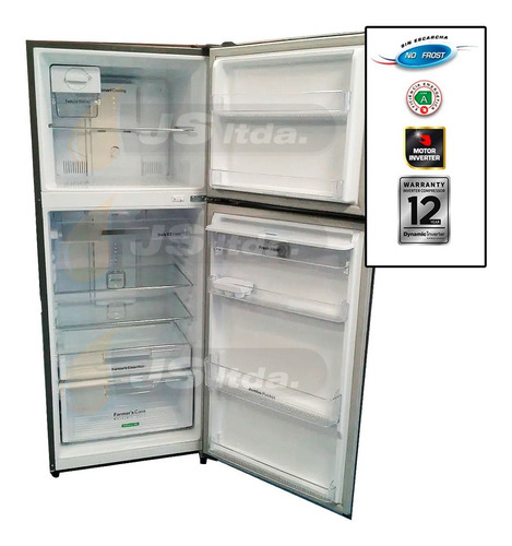 Heladera inverter no frost James J 501 INV INOX DE simil acero inoxidable con freezer 383L 220V - 240V