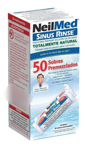 Sinus Rinse C/50 Sobres Enjuague Nasal De Solucion Salina