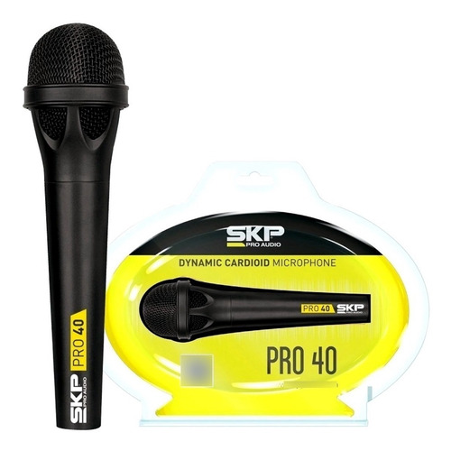 Microfono Profesional Skp Pro 40 Dinamico Unidireccional Color Negro