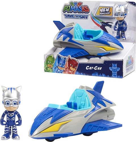 Pj Masks Vehículo + Figura De Heroes En Pijamas 