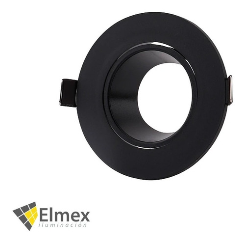 Kit 6 Downlight Empotrable Redondo, Gu10, Foco Mr16, Negro