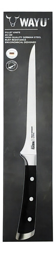 Cuchillo Filetero Carne Pollo Pescado 20 Cm - Wayu Color Negro