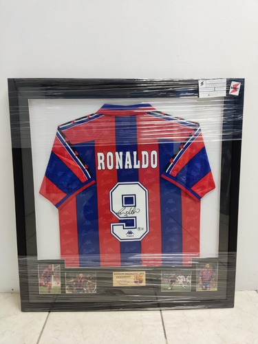 Jersey Kappa Barcelona Autografiado Por Ronaldo Nazario. (Usado)