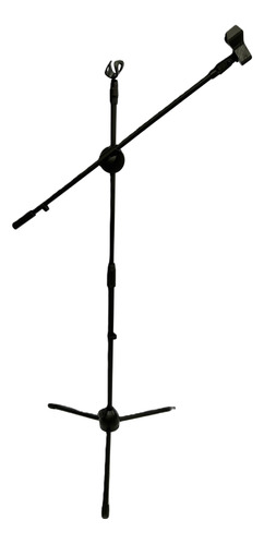 Pedestal Doble De Piso Para Microfono Color Negro