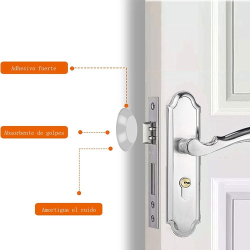8 piezas protectores de protección de pared de tapón de puerta de silicona redonda con suministros autoadhesivos para el hogar 