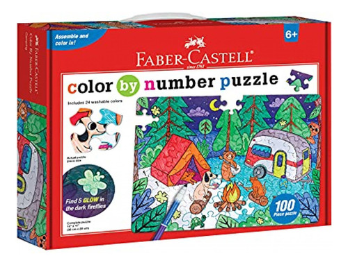Faber-castell Color By Number Puzzle, Camping - 100 Piezas