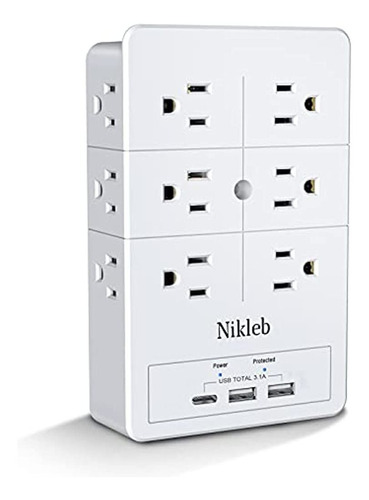 Surge Protector 12 Outlets Nikleb, Multi Plug Outlet Extende