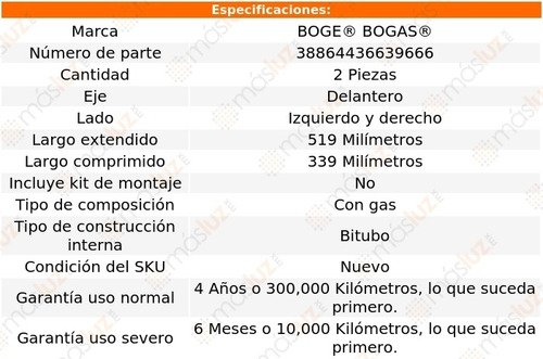 Set 2 Amortiguadores Del Boge Corolla Fwd L4 1.8l 03 Al 08