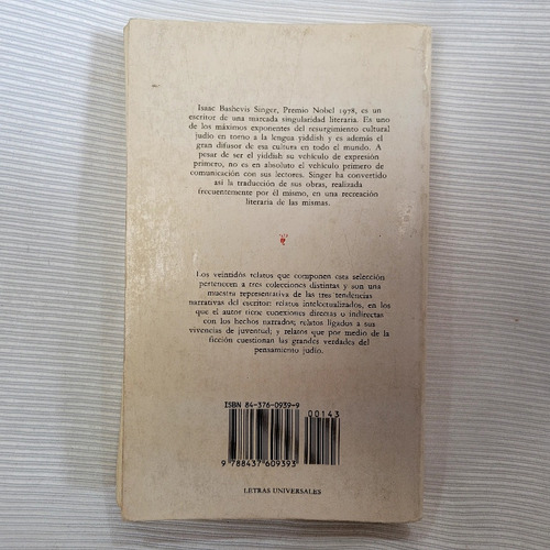 Un Amigo De Kafka Y Otros Relatos I Bashevis Singer Catedra