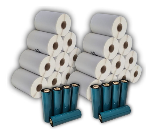 Kit 50 Rls Etiqueta  100x50mm Couche +24 Ribbons Cera