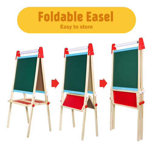 Pizarra Blanca Y Pizarra De Madera Easel Joyooss Para Niños