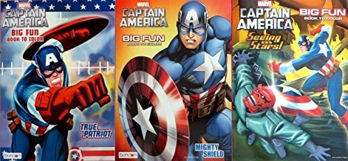 Marvel Captain America Big Fun Book Para Colorear Las Estrel