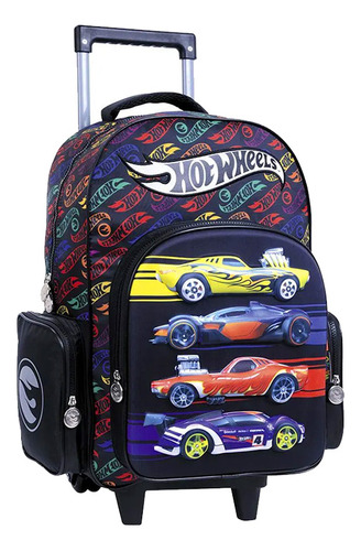 Mochila Con Carro Escolar Hot Wheels 18  -fast Wabro