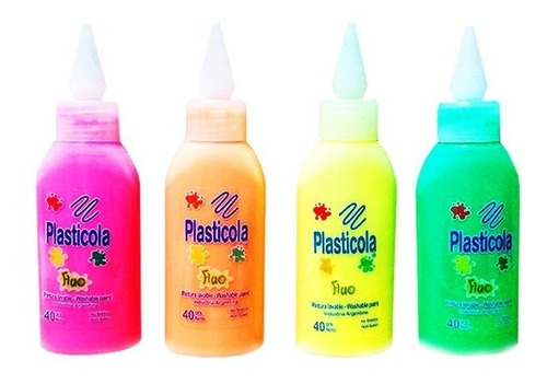 Adhesivo Vinilico Plasticola De Color Fluo 40grs