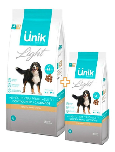 Unik Perro Castrado/control De Peso X 15kg + 3kg De Regalo!