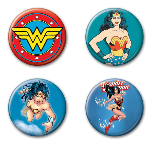 Ata-boy Dc Comics Originals Wonder Woman - Juego De 4 Botone