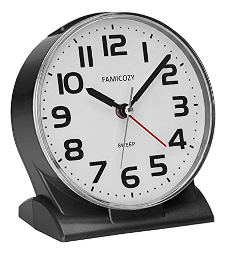 Famicozy Reloj Despertador Analógico De 4,5  Sin Tictac, Lec