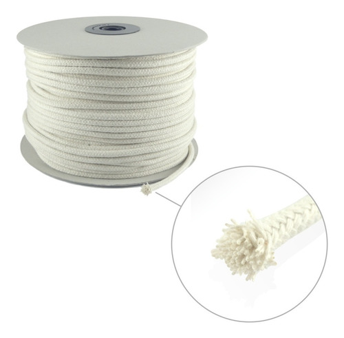 Soga Cordon De 100% Algodon Trenzado 10mm 5mts Deflecar