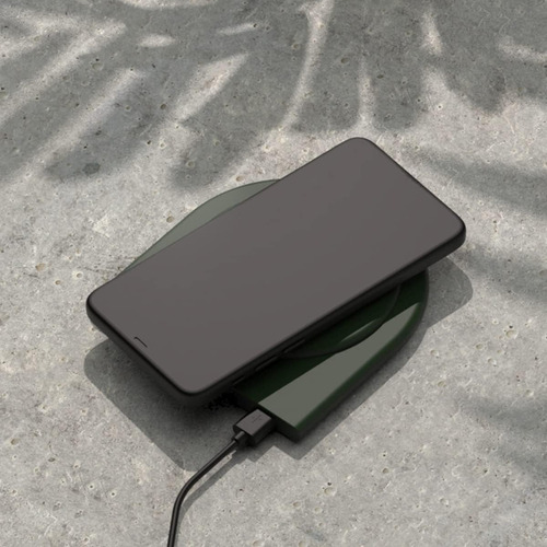 Cargador Inalambrico Hune Hoja 10w Sustentable Verde Oscuro