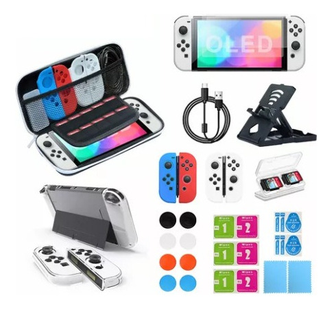 Estuche Protector Para Nintendo Switch Oled Pack 32 En 1