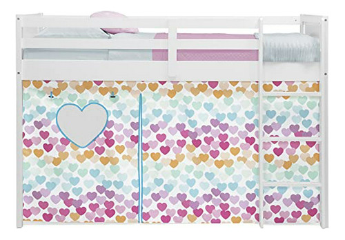 Set De Cortinas Y Carpa Para Cama Alta Twin - Corazones