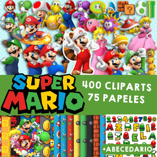 Kit Imprimible Super Mario Papeles Y Cliparts Png Megapack