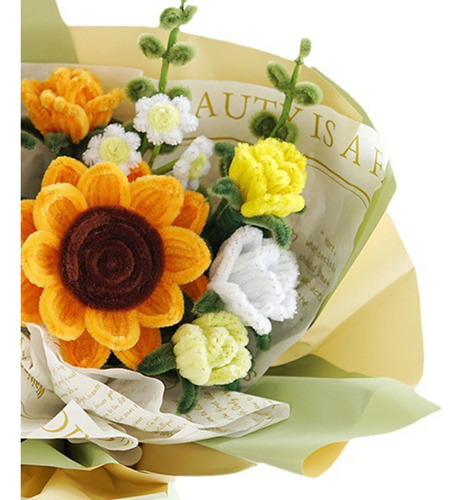 Bouquet De Flores Tejidas De Felpa Simulada, Conjunto De