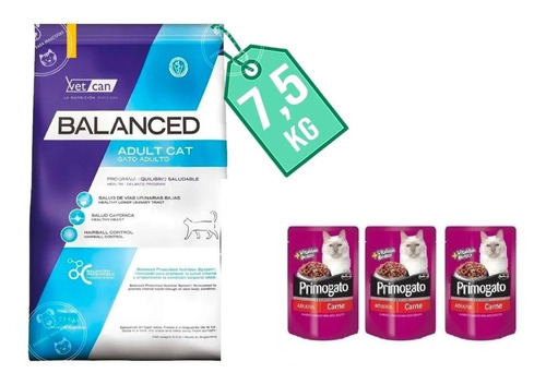 Vital Can Balanced Gato Adulto 7,5k+3 Sachet+envio Gratis