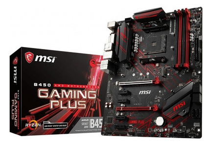 Mother Msi B450 Gaming Plus Am4 Usb 3.1 Led M.2 Oc Oficial Color Negro