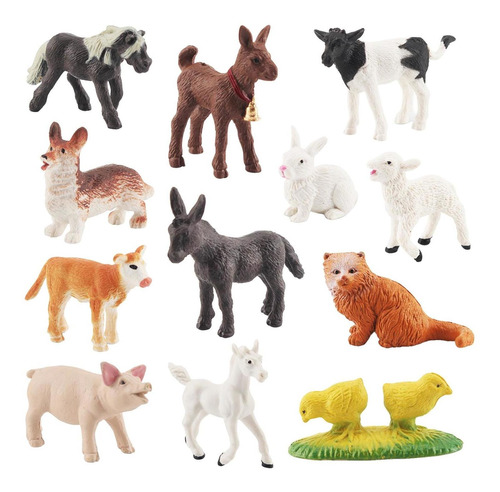 Juego De 12 Figuras De Animales En Miniatura, Juguetes,