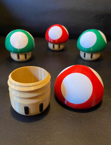 Hongo Recipiente Con Tapa A Rosca De Mario Bros Deco Regalos