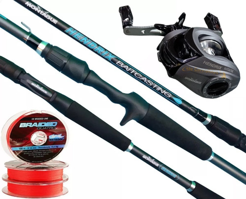 Combo Bait Pesca Reel Montague Hendrix + Caña Grafito Multi