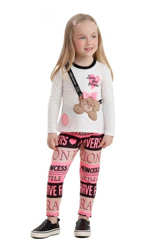 Imagem 2 de 4 de Conjunto Infantil Petit Cherie Teddy Baby Rosa 20256