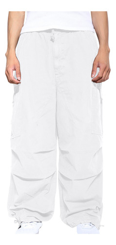 Pantalones Tipo Cargo R Para Hombre, Color Liso, Pierna Rect