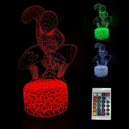 Lampara Led Acrilico Spider-man, Hombre Araña, Superhéroe