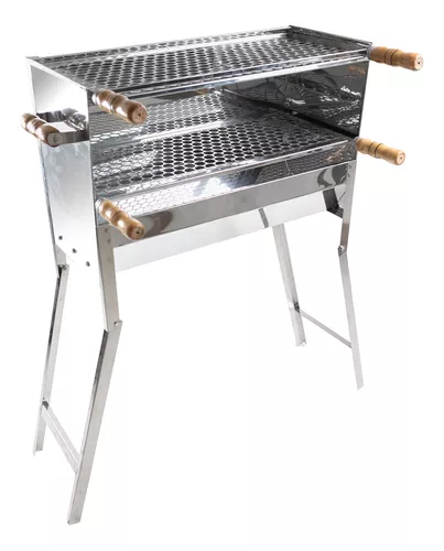 24 Espeto Churrasco Metal Inox Ponta 25 Cm Espetinho Carne