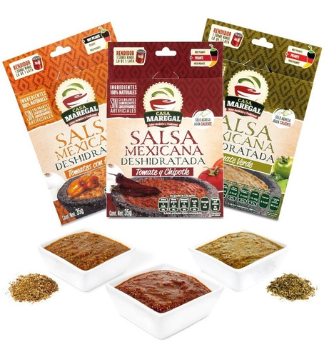 Imagen 1 de 3 de Salsa Mexicana Deshidratada 35g Casa Maregal 12 Piezas