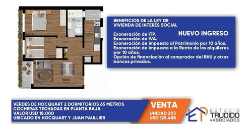 Imagen 3 de 18 de Venta En Pozo / Edificio Verdes De Hocquart 2 Dormitorios + Balcón 64m2