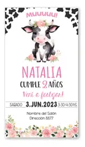 Comprar Tarjeta Cumpleaños Invitación Digital Vaca 2 Formatos