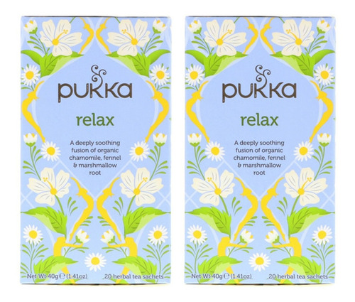 Paquete 2 Cajas De Té Relax Pukka Orgánico Sin Cafeína 