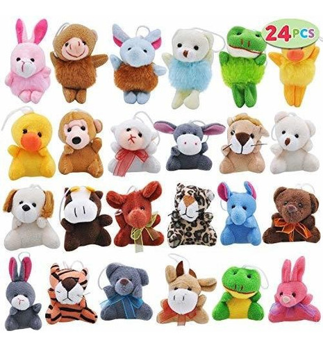 Peluches Pequeños Diseño Animales Con Cordon Colgante 24 Pzs