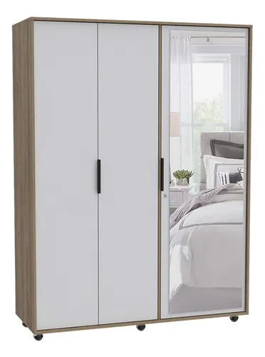 Closet Faune Con Espejos Miel / Blanco