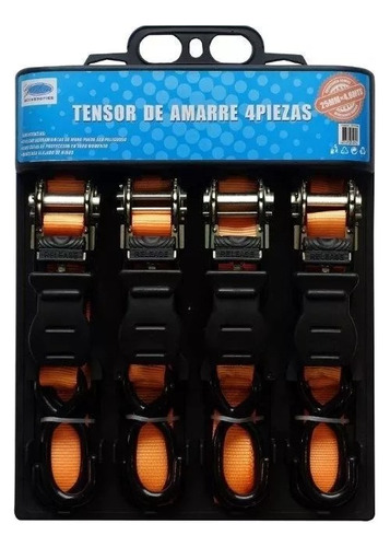 Pack De 4 Correas De Amarre 4,6 Mts Tecno Ofertazo