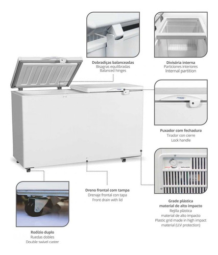 Freezer Horizontal 2 Portas Fricon Dupla Ação 503l 220v